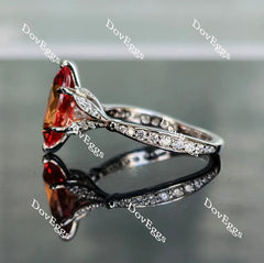 Doveggs marquise art deco orange sapphire colored gem engagement ring