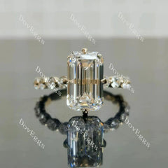 Doveggs Emerald Pave 3/4 Eternity Lab Grown Diamond Engagement Ring