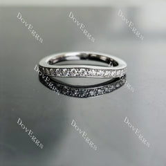 Doveggs round half eternity pave moissanite/lab grown diamond wedding band-1.9mm band width