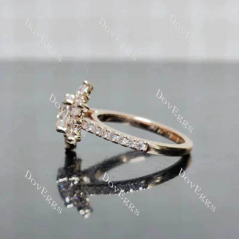 Doveggs floral half eternity engagement ring semi-mount only(Exclusively to DovEggs Stones)