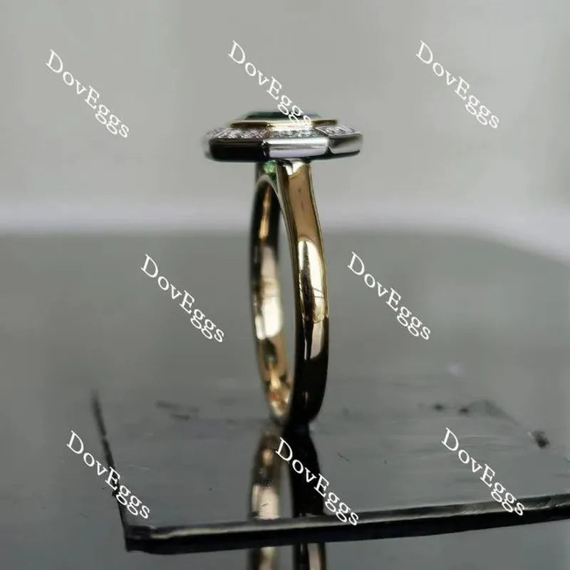 DovEggs bezel setting halo engagement ring semi-mount only(Exclusively to DovEggs Stones)