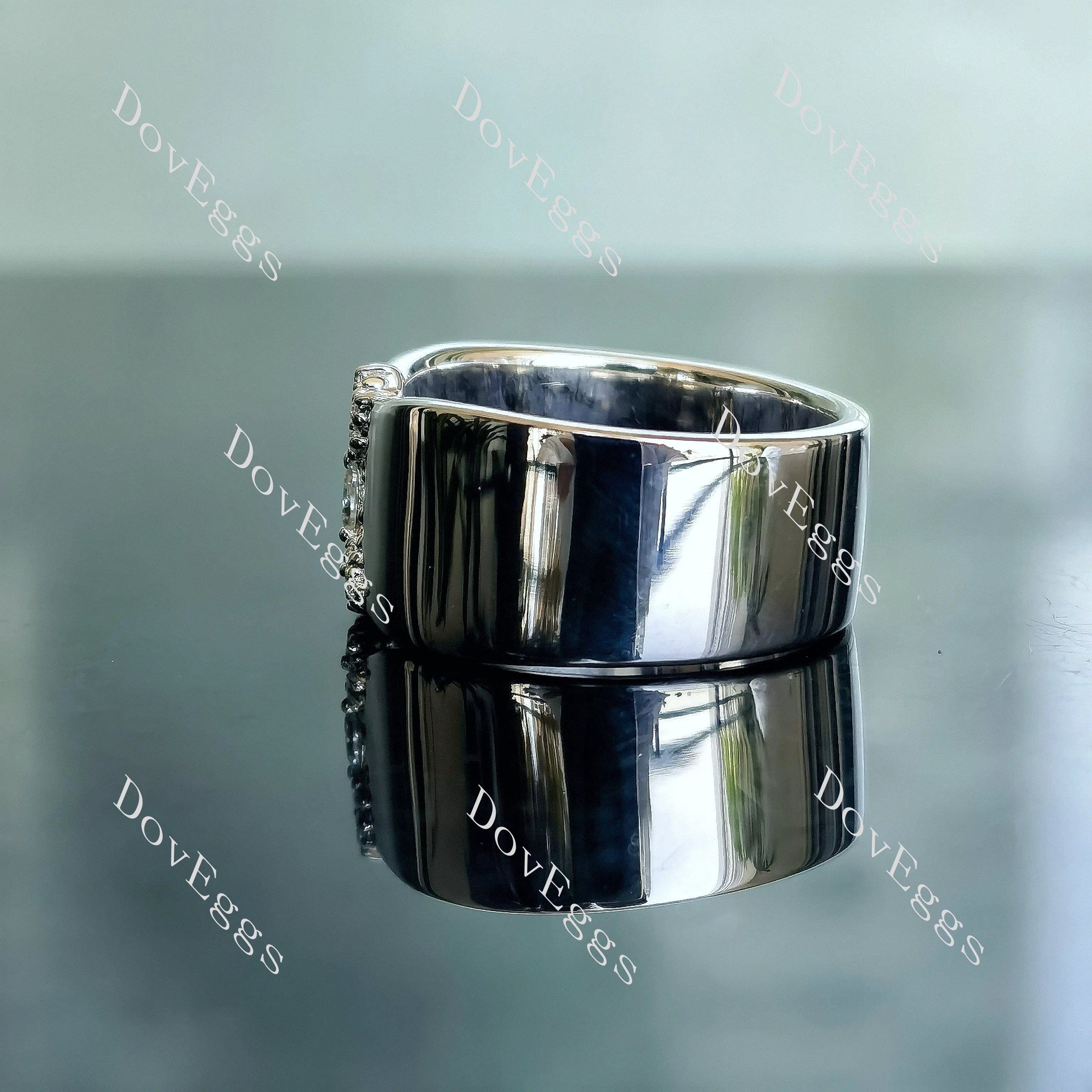 Doveggs marquise round moissanite/lab grown diamond wedding band-around 10mm band width