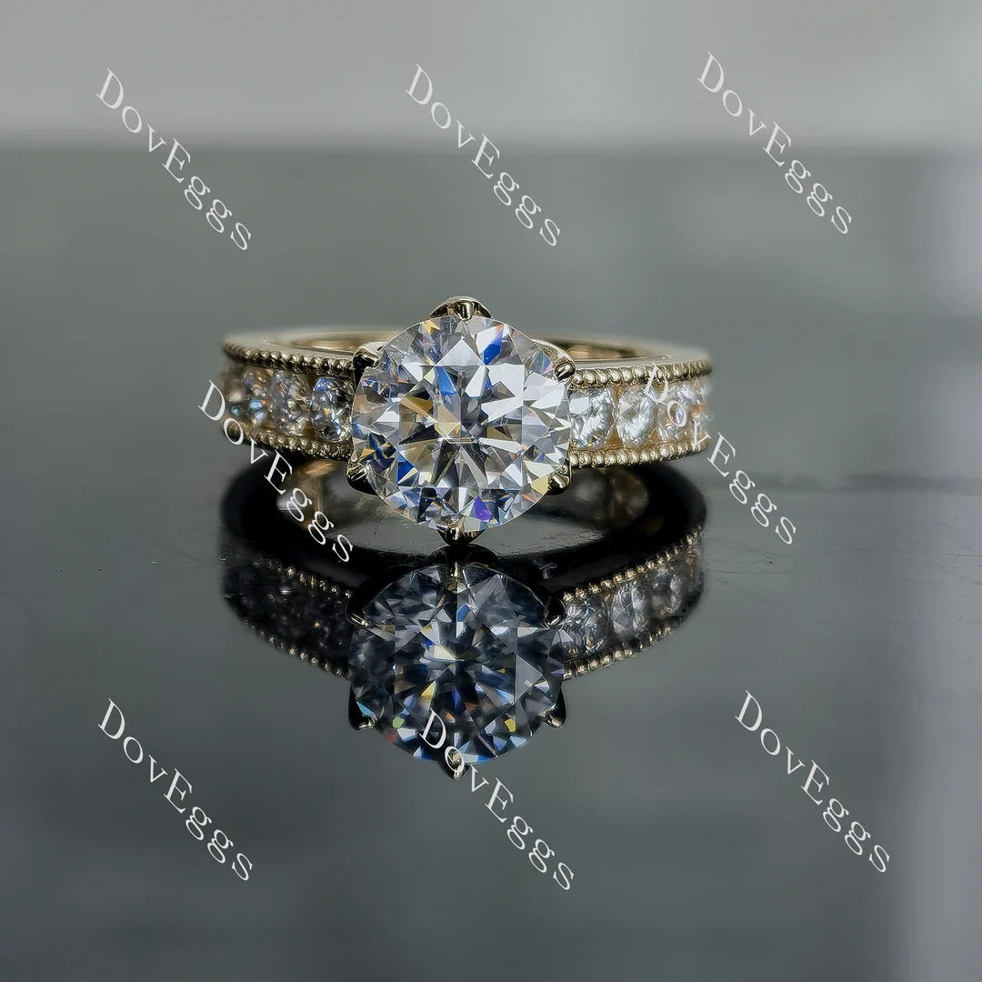 Doveggs Solitaire round full eternity channel set engagement ring semi-mount only(Exclusively to DovEggs Stones)