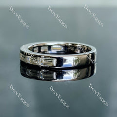 Doveggs baguette channel set moissanite/lab grown diamond wedding band-3.2mm band width
