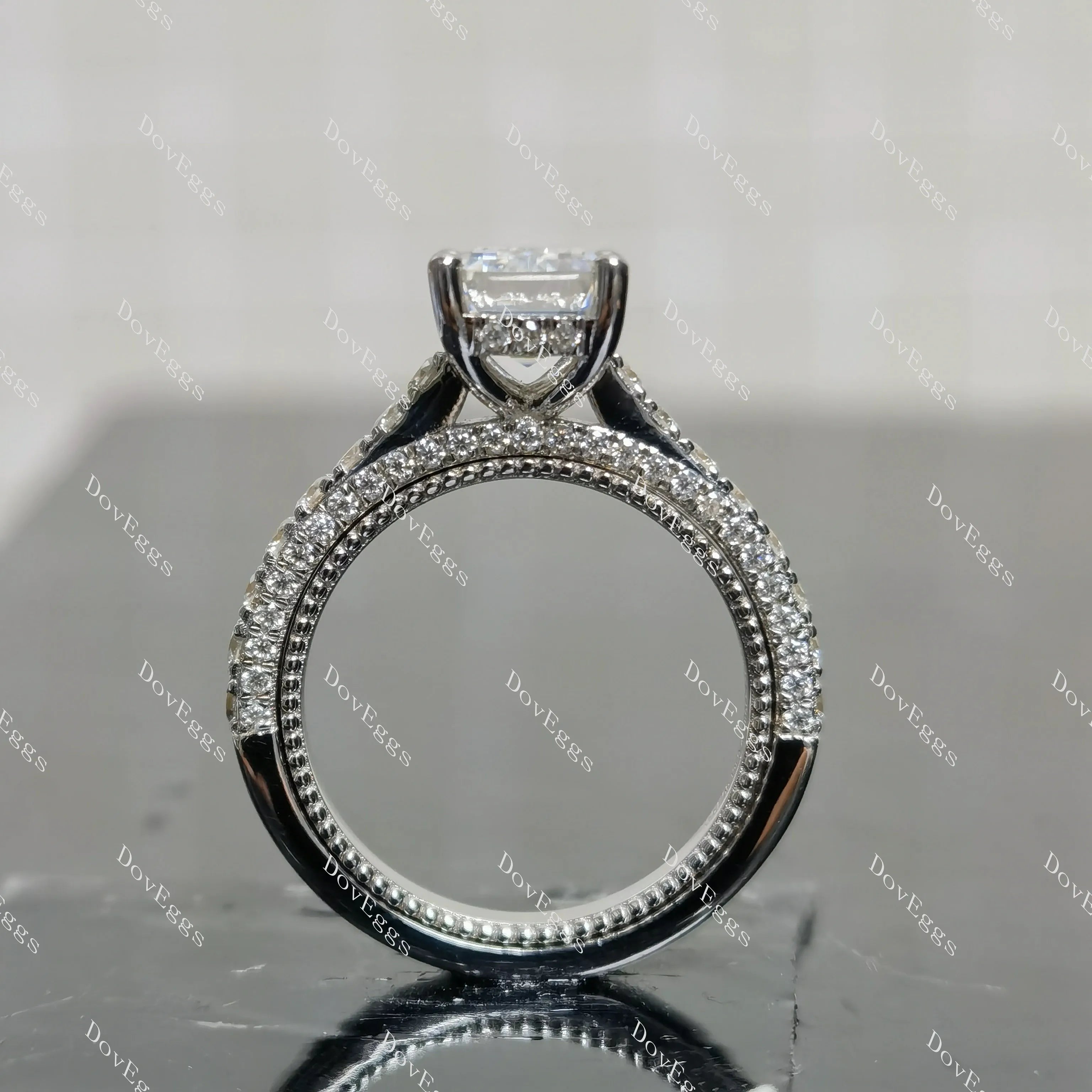 (size 7.25) Doveggs 1ct radiant moissanite sterling silver engagement ring