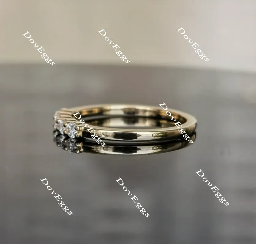 doveggs round five stone moissanite/lab grown diamond wedding band-1.7mm band width