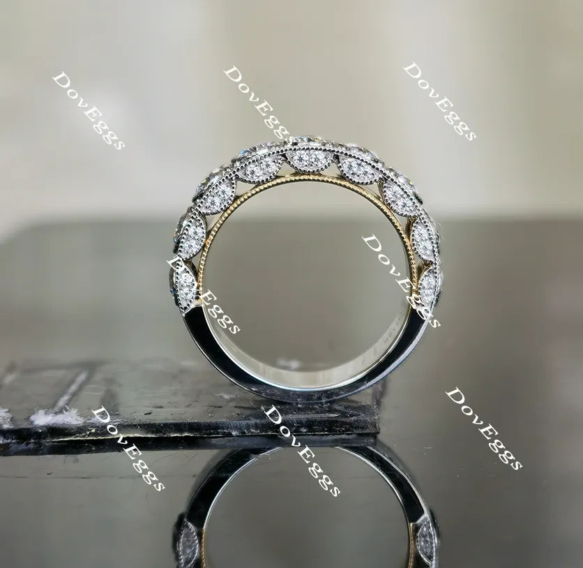Doveggs bezel setting moissanite/lab grown diamond wedding band-4.9mm band width