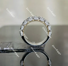 Doveggs bezel setting moissanite/lab grown diamond wedding band-4.9mm band width