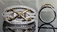 Doveggs knot half eternity pave moissanite/lab grown diamond wedding band-3.7mm band width