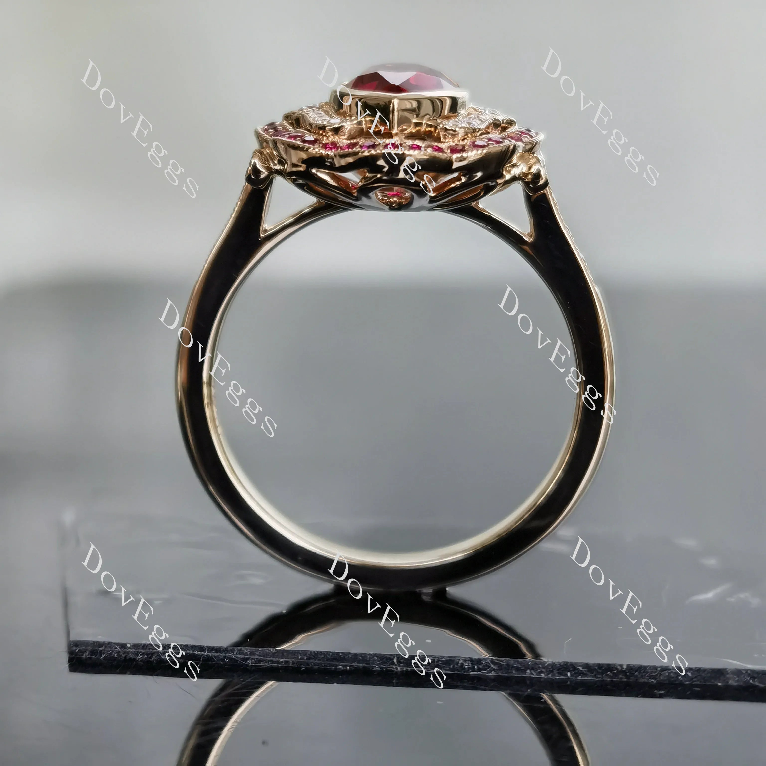 Brianna marquise floral colored gem engagement ring