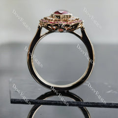 Brianna marquise floral colored gem engagement ring