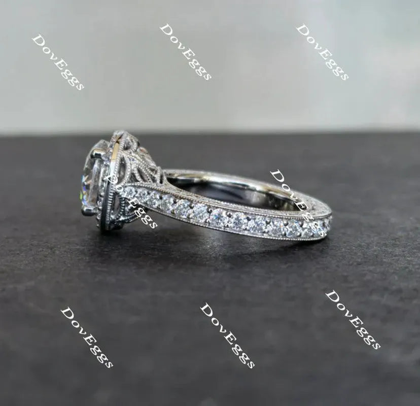 DovEggs full eternity channel set halo engagement ring only semi-mount only(Exclusively to DovEggs Stones)