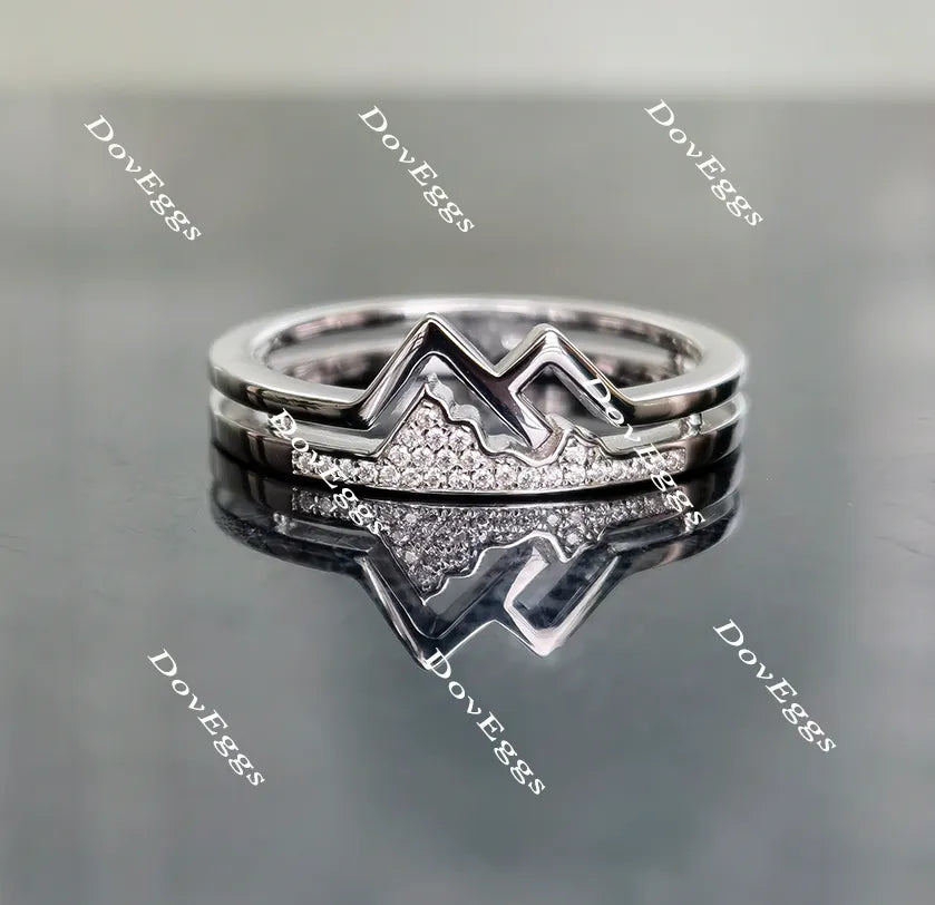 Doveggs round curved moissanite/lab grown diamond wedding band-3.5mm band width