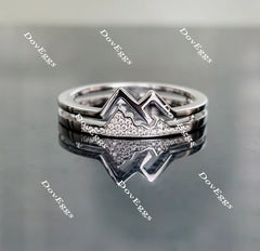 Doveggs round curved moissanite/lab grown diamond wedding band-3.5mm band width