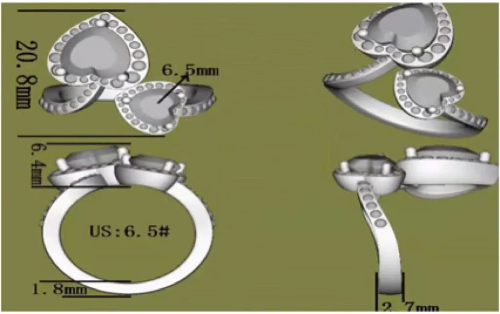 Two heart’s beat as one in memory of Robert moissanite engagement ring| Doveggs