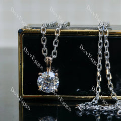 Doveggs round pave moissanite pandant necklace (pandant only)