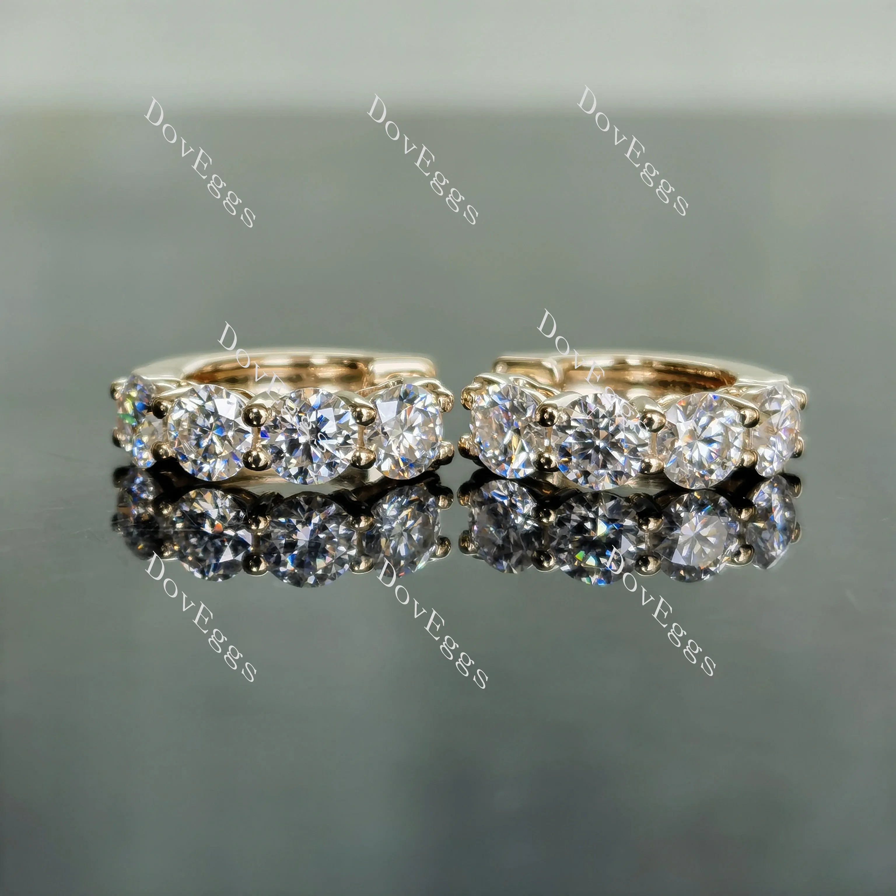 Doveggs 2 carat round moissanite/lab grown diamond hoop earrings for women