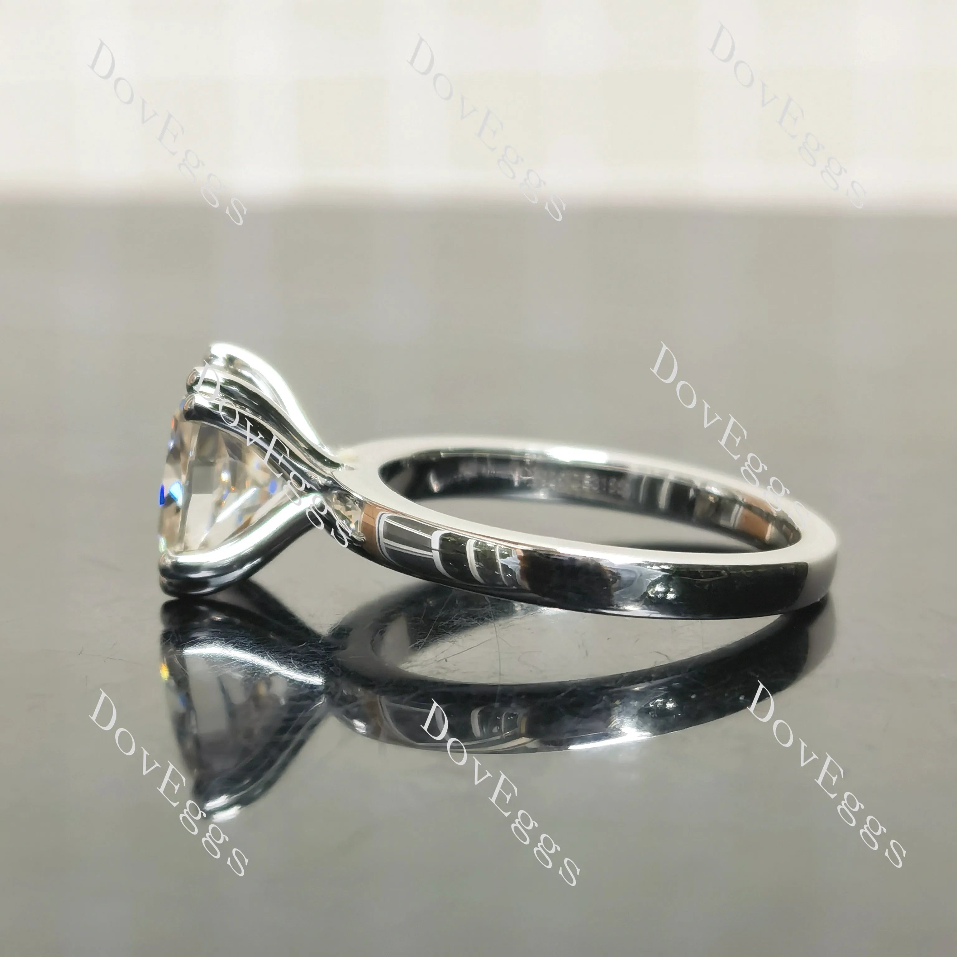 (size 7.25) Doveggs sterling silver 3ct Cushion moissanite engagement ring