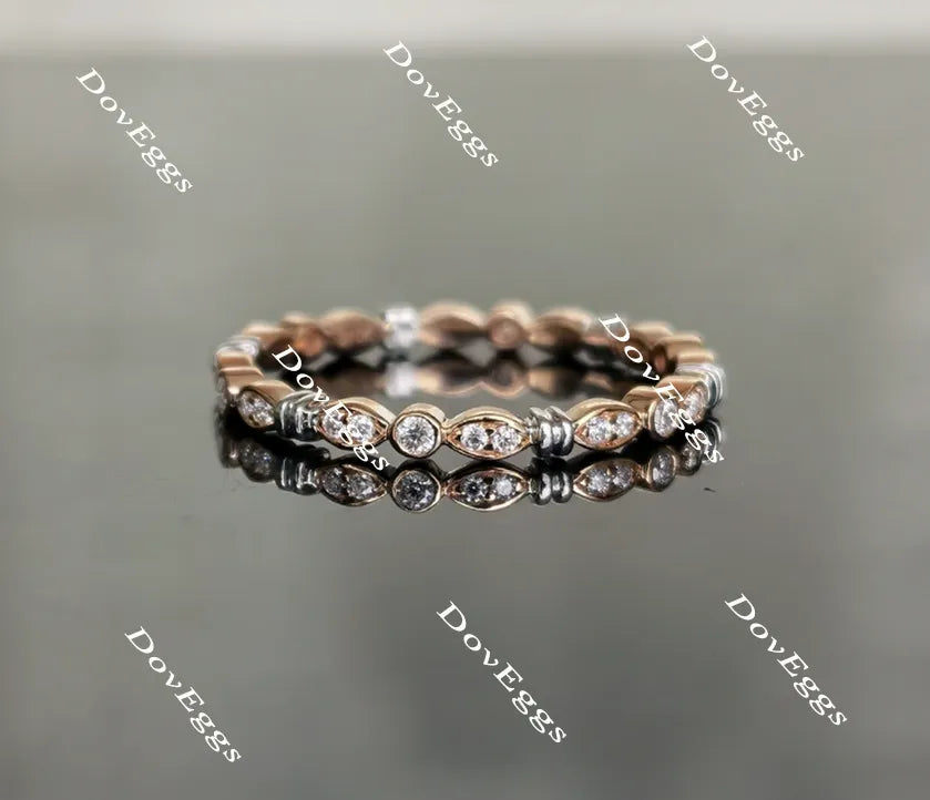 Doveggs round full eternity moissanite/lab grown diamond wedding band-1.8mm band width