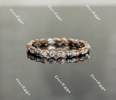 Doveggs round full eternity moissanite/lab grown diamond wedding band-1.8mm band width