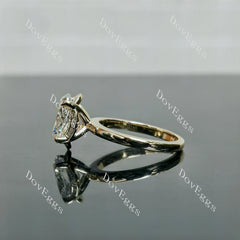 Doveggs Oval Hidden Halo Lab Grown Diamond Engagement Ring