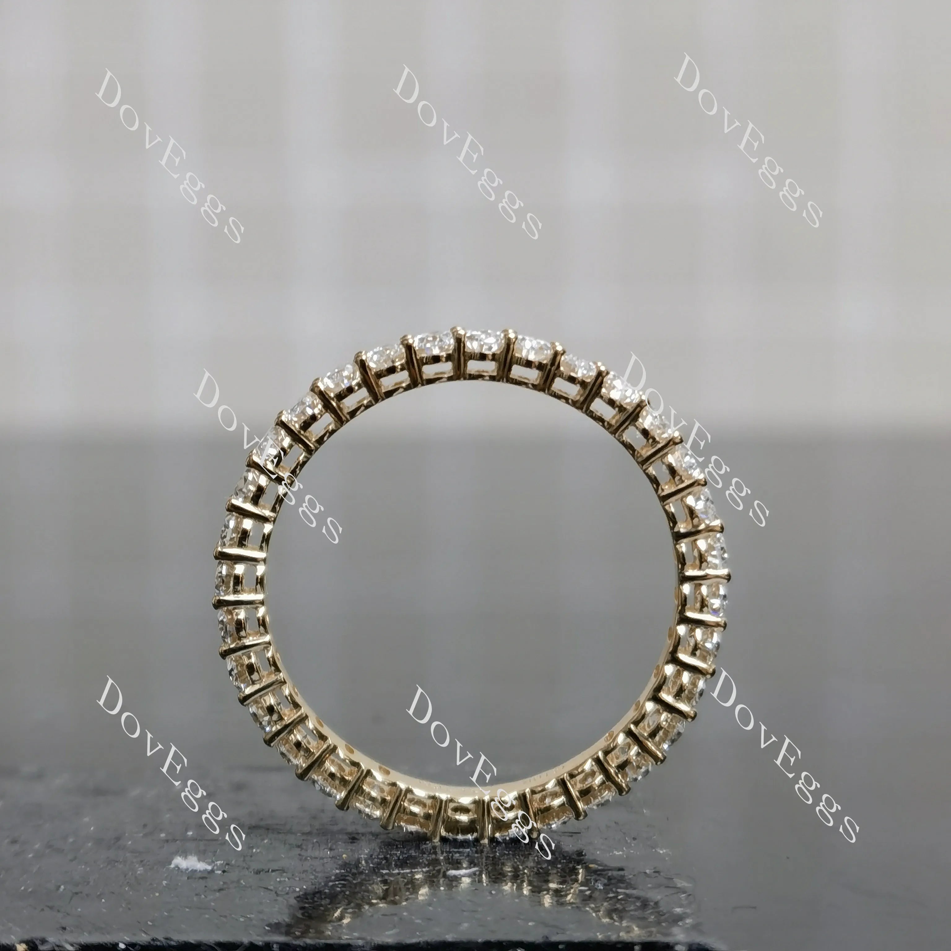 The Megan oval 3/4 eternity pave moissanite/lab grown diamond wedding band-2.3mm band width