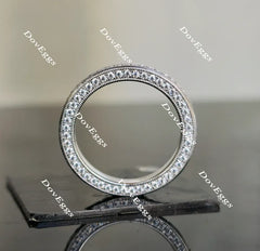 Doveggs pave moissanite/lab grown diamond wedding band (one piece of wedding band only)-2.3mm band width