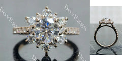 Doveggs floral half eternity engagement ring semi-mount only(Exclusively to DovEggs Stones)