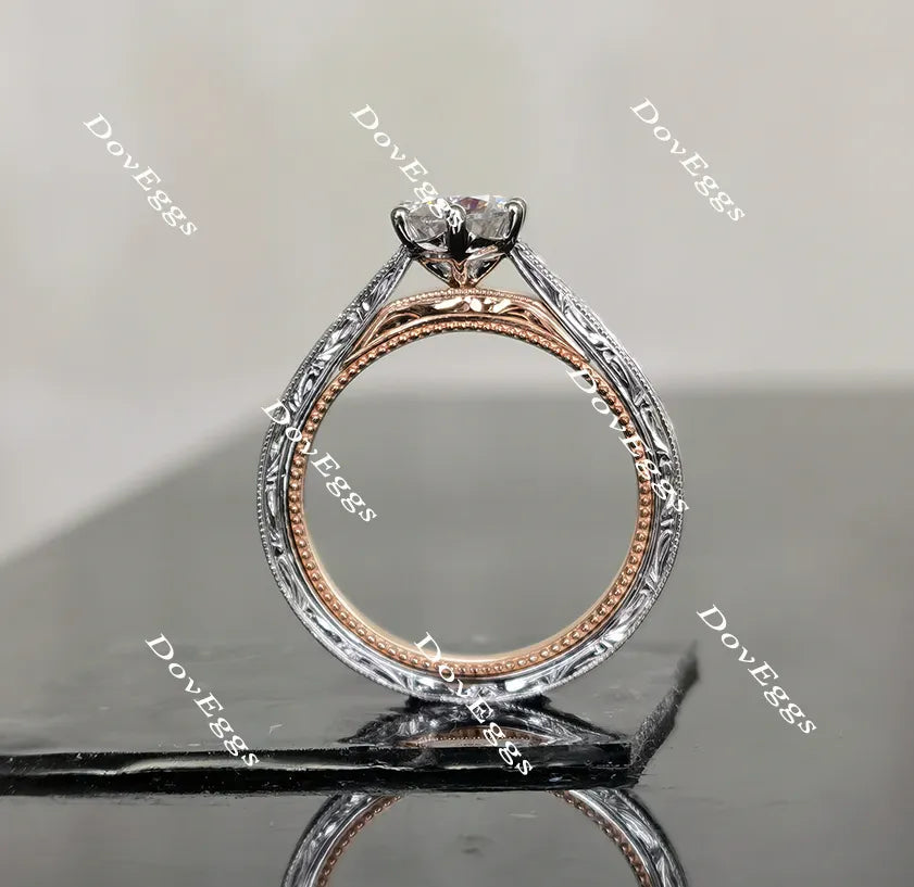 Doveggs round solitaire moissanite engagement ring