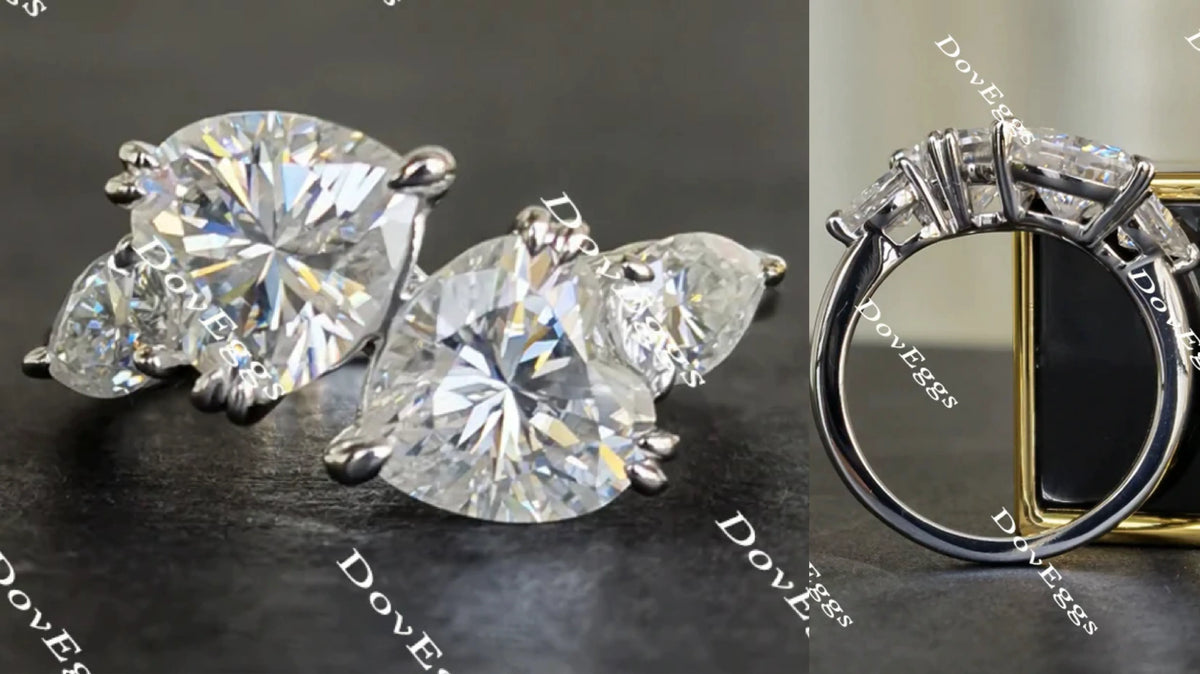 doveggs side stones heart moissanite engagement ring