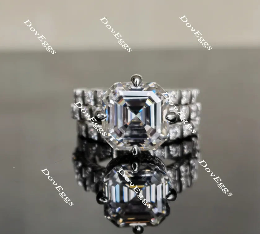 Doveggs euro shank round moissanite/lab grown diamond wedding band-1.7mm band width