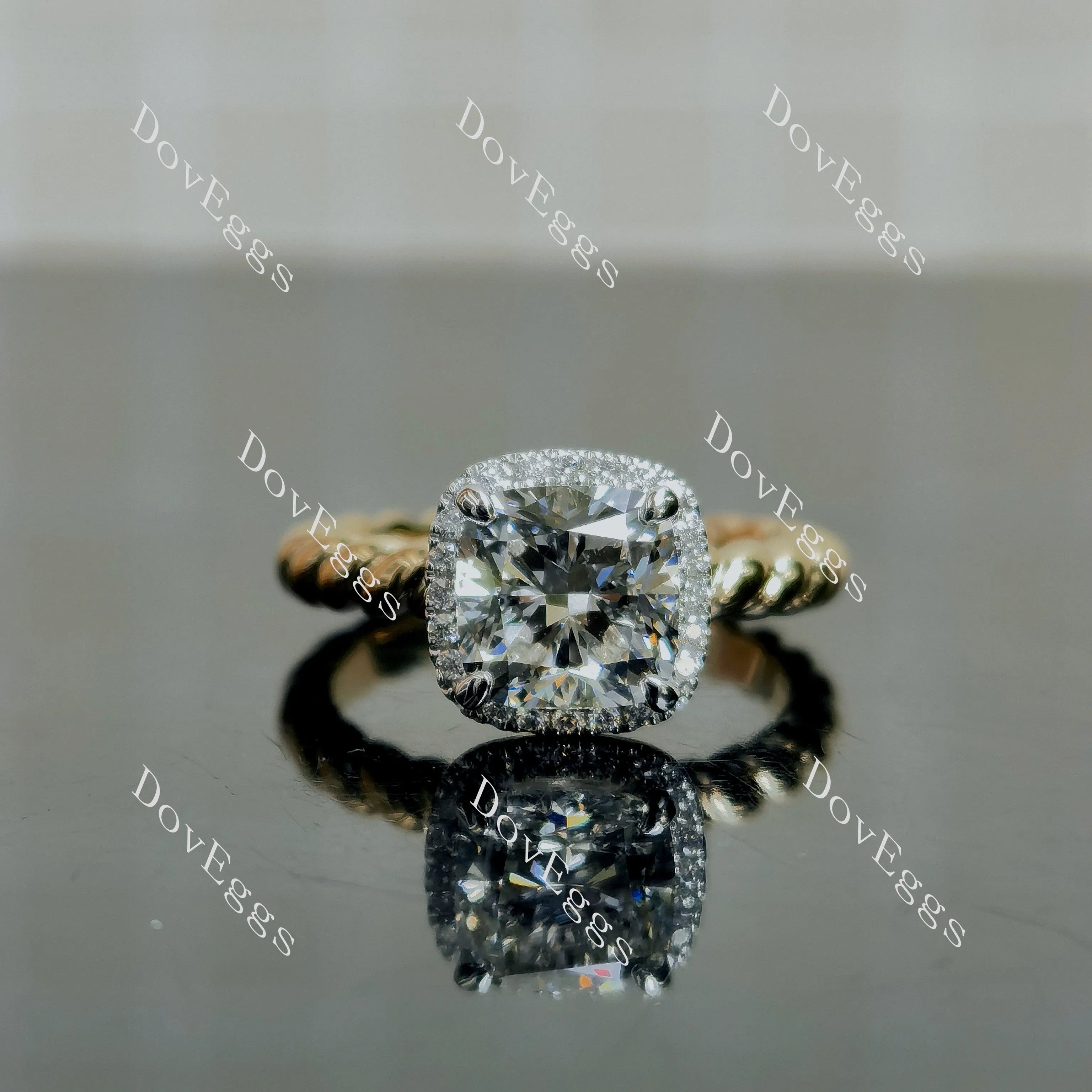 Jennifer 1 Cushion Halo Lab Grown Diamond Bridal Set (2 rings)