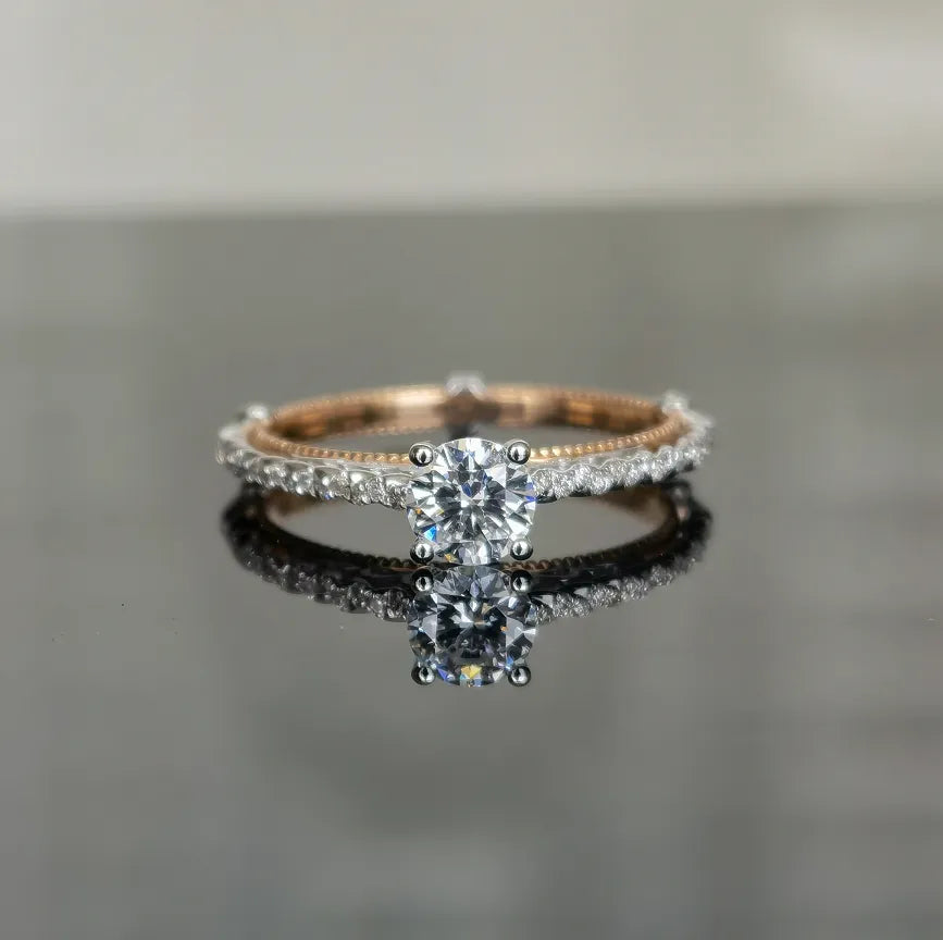 doveggs 0.5 carat round lab created diamond CVD engagement ring (size 7)