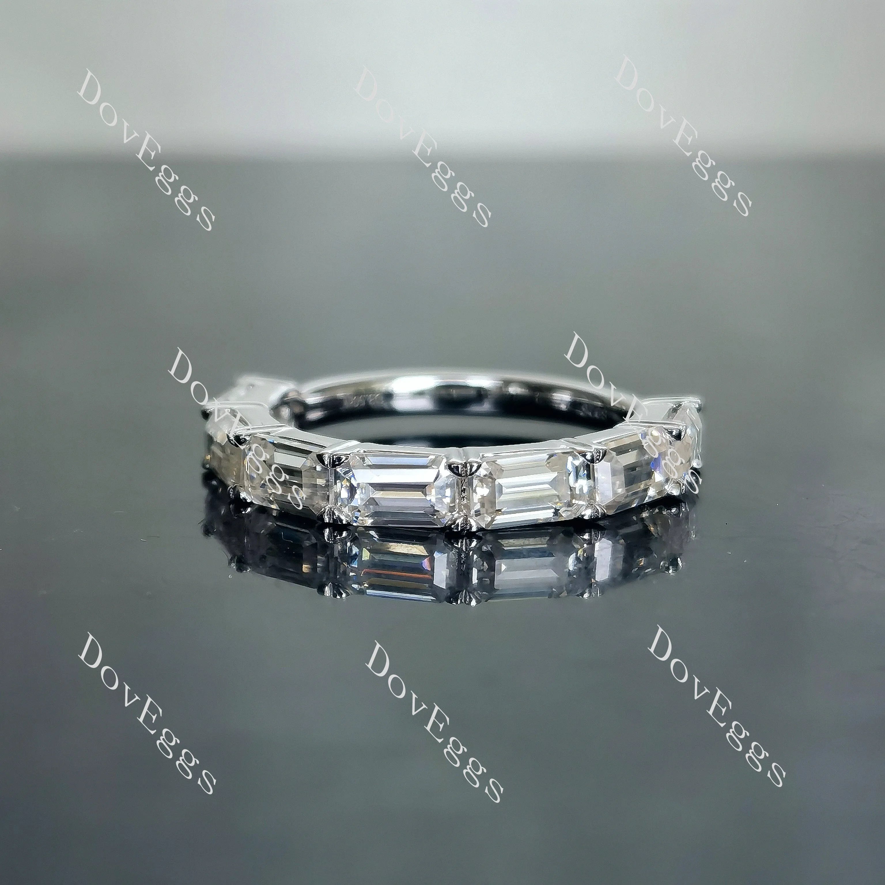 Doveggs emerald eternity pave moissaite/Lab grown diamond wedding band-2.5-3mm band width