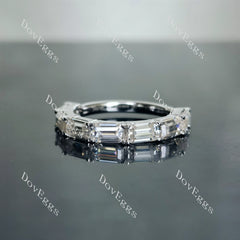 Doveggs emerald eternity pave moissaite/Lab grown diamond wedding band-2.5-3mm band width