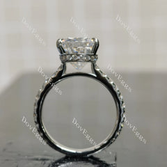 (size 6.5) Doveggs sterling silver 6ct pear pave moissanite engagement ring