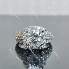 (size 7.75-8) Doveggs sterling silver 3ct cushion moissanite engagement ring