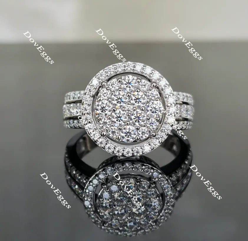 Doveggs half eternity moissanite/lab grown diamond wedding band-3.2mm band width