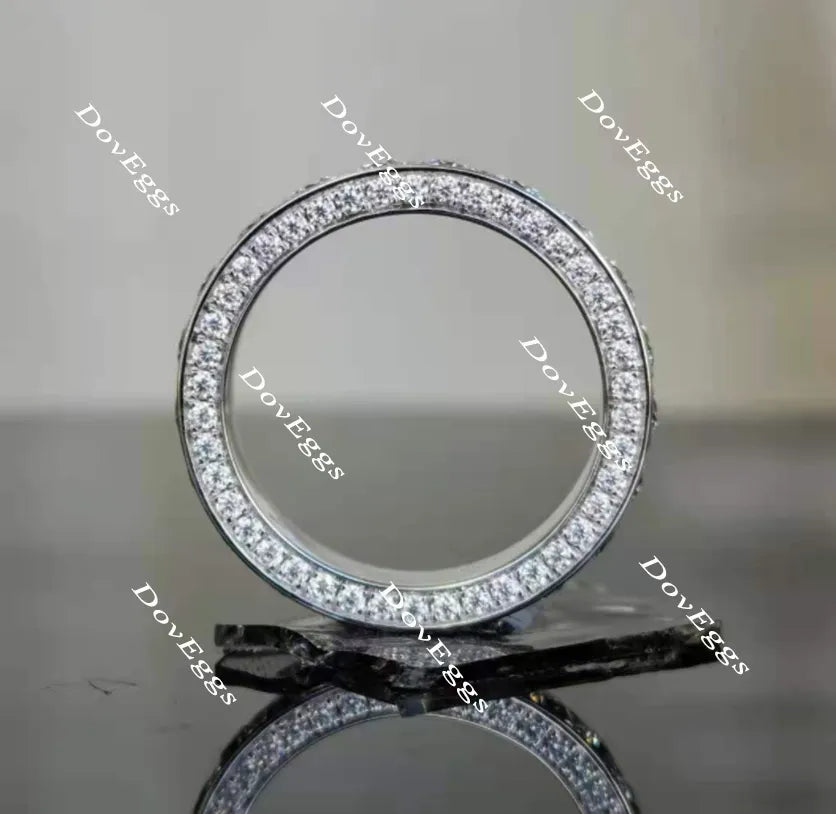 Doveggs full eternity channel set moissanite/lab grown diamond wedding band-4.1mm band width