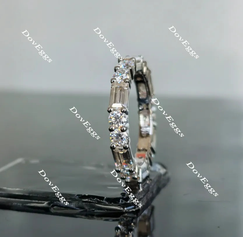 Doveggs full eternity moissanite/Lab grown diamond engagement ring/wedding band-3.0mm band width