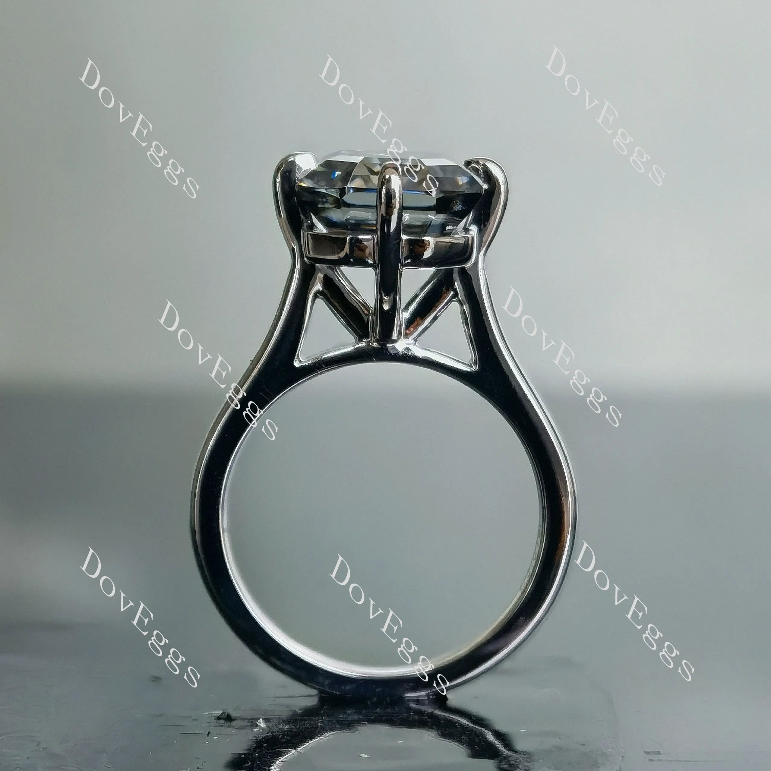 Doveggs krupp cut solitaire stardust grey moissanite engagement ring