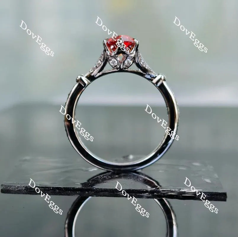 Doveggs marquise art deco orange sapphire colored gem engagement ring
