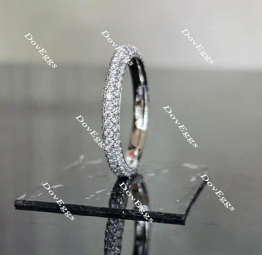 Doveggs full eternity pave moissanite /Lab grown diamond wedding band-2.7mm band width