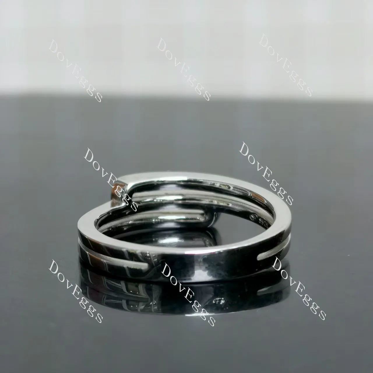 (size 7.25 ) Doveggs sterling silver art deco vintage plain wedding band