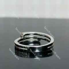 (size 7.25 ) Doveggs sterling silver art deco vintage plain wedding band