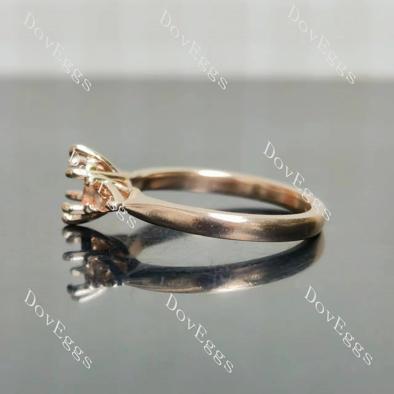 Doveggs three-stone engagement ring semi-mount only(Exclusively to DovEggs Stones)
