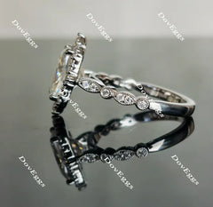 Doveggs cushion halo moissanite engagement ring