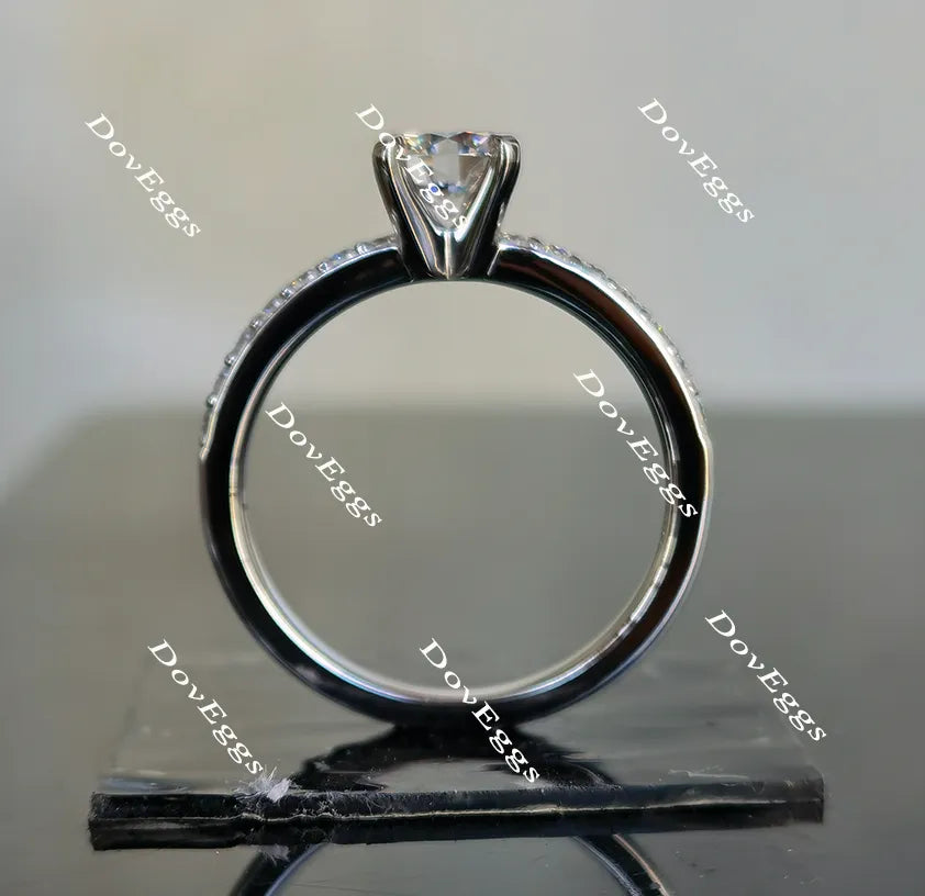 DovEggs half eternity pave round moissanite engagement ring