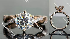 KD’s histone round curved band moissanite engagement ring