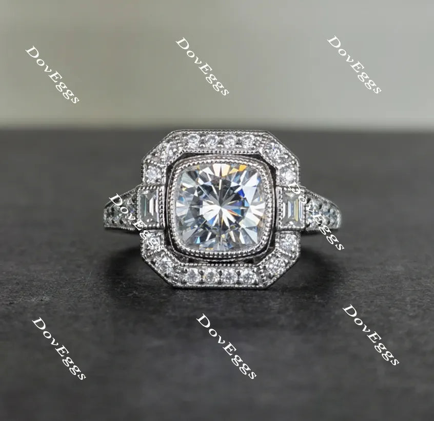 Doveggs halo moissanite engagement ring